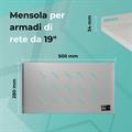 Mensola fissa per armadi rack 19 profondità 280mm, colore grigio