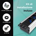 Multipresa 6 posti con interruttore generale per armadi rack, 6 ingressi 10A/16A Schuko, con attacco laterale