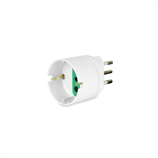 Adattatore spina 10A 2P+T - Presa Schuko 10A 2P+T, colore bianco