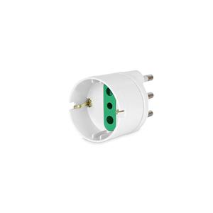 Adattatore Spina 16A 2P+T - Presa Schuko 10A 2P+T, colore bianco
