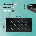 Mensola fissa per armadi rack 19 profondità 300mm, colore nero