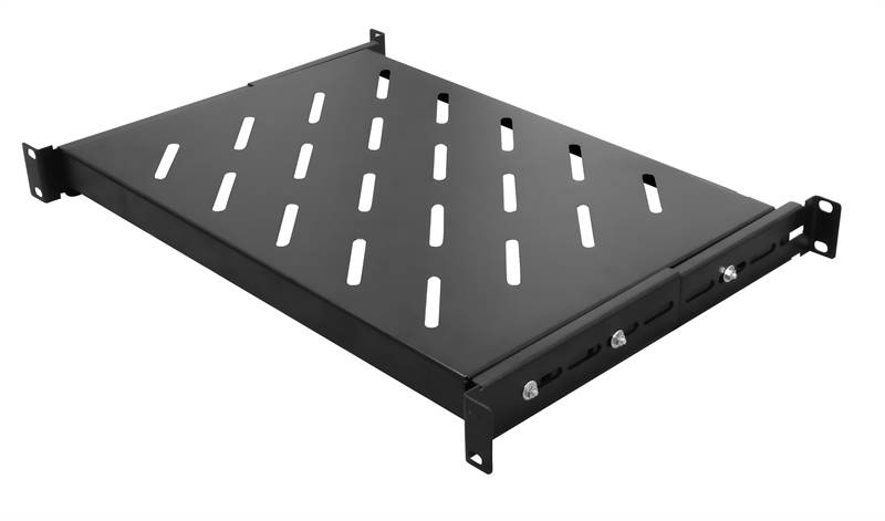 Mensola estraibile per armadi rack 19 profondità 345mm, colore nero