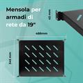 Mensola estraibile per armadi rack 19 profondità 345mm, colore nero