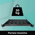 Mensola estraibile per armadi rack 19 profondità 345mm, colore nero