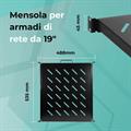 Mensola estraibile per armadi rack 19 profondità 530mm, colore nero