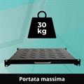 Mensola estraibile per armadi rack 19 profondità 530mm, colore nero