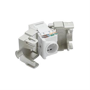 Frutto keystone RJ45 UTP CAT6,colore bianco, toolless