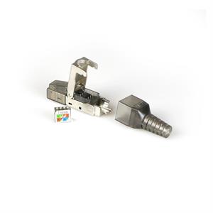 Plug RJ45 STP CAT6 toolless con copriconnettore colore silver