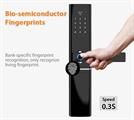 Serratura smart con display a batterie, apertura con password, impronte digitali, chiavi e tramite App