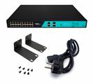 Switch 16 porte fast PoE, 2 porte uplink gigabit, 2 porte SFP fino a 250 metri, con funzione VLAN