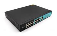 Switch 16 porte fast PoE, 2 porte uplink gigabit, fino a 250 metri, con funzione VLAN