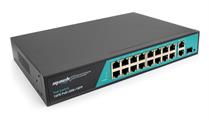 Switch 16 porte fast PoE, 2 porte uplink gigabit, 1 porte SFP, fino a 250 metri, con funzione VLAN