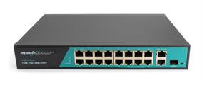 Switch 16 porte fast PoE, 2 porte uplink gigabit, 1 porte SFP, fino a 250 metri, con funzione VLAN