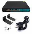 Switch 24 porte fast PoE, 2 porte uplink gigabit, 2 porte SFP, fino a 250 metri, con funzione VLAN