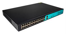 Switch 24 porte fast PoE, 2 porte uplink gigabit, fino a 250 metri, con funzione VLAN