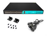 Switch 24 porte fast PoE, 2 porte uplink gigabit, fino a 250 metri, con funzione VLAN