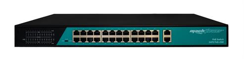 Switch 24 porte fast PoE, 2 porte uplink gigabit, fino a 250 metri, con funzione VLAN