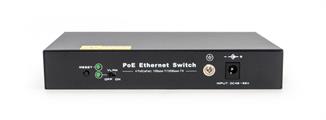 Switch 4 porte fast PoE, 2 porte uplink fast, fino a 250 metri, con funzione VLAN