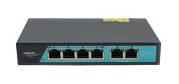 Switch 4 porte fast PoE, 2 porte uplink fast, fino a 250 metri, con funzione VLAN
