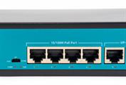 Switch 4 porte fast PoE, 2 porte uplink fast, fino a 250 metri, con funzione VLAN