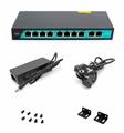 Switch 8 porte fast PoE, 2 porte uplink , fino a 250 metri, con funzione VLAN