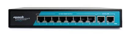 Switch 8 porte Gigabit PoE, 2 Porte Uplink Gigabit,con funzione VLAN, 150W, fino a 250 metri