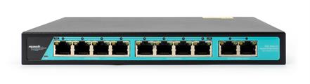 Switch 8 porte Gigabit PoE, 2 Porte Uplink Gigabit,con funzione VLAN, 120W