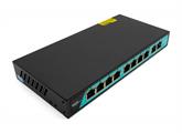 Switch 8 porte Gigabit PoE, 2 Porte Uplink Gigabit,con funzione VLAN, 120W