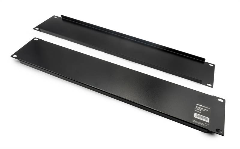 Pannello cieco per armadi rack 19, 2 unità, colore nero (Confezione  da 2 pezzi)