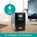 Gruppo di continuità line interactive 3000VA/2400W, onda sinusoidale pura, stabilizzatore AVR, 4 batterie 12V/9Ah, 3 uscite IEC, 1 porta USB, 1 porta RJ45
