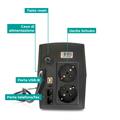 Gruppo di continuità line interactive 600VA/290W, stabilizzatore AVR, 1 batteria 12V/4,5Ah, 2 uscite Schuko/Ita, 1 Porta USB