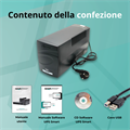 Gruppo di continuità line interactive 800VA/390W, 1 batteria 12V/7Ah, 2 uscite Schuko/Ita, 1 porta USB