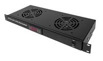 Termostato digitale con 2 ventole per armadi rack 19, colore nero