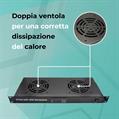 Termostato digitale con 2 ventole per armadi rack 19, colore nero