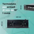 Termostato digitale con 2 ventole per armadi rack 19, colore nero