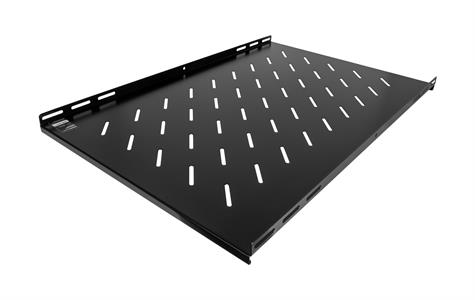 Mensola fissa per armadi rack 19, profondità 700mm, 1 unità, colore nero