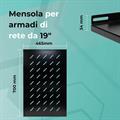 Mensola fissa per armadi rack 19, profondità 700mm, 1 unità, colore nero