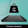 Mensola fissa per armadi rack 19, profondità 700mm, 1 unità, colore nero