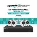 Kit Smart di videosorveglianza Wi-Fi fino a 300 metri, 1 NVR + 4 Telecamere Smart 2MP (2xPir/1xGas/1xAllarme sonoro), IR 30 fino a 30 metri