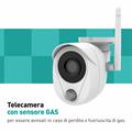 Kit Smart di videosorveglianza Wi-Fi fino a 300 metri, 1 NVR + 4 Telecamere Smart 2MP (2xPir/1xGas/1xAllarme sonoro), IR 30 fino a 30 metri