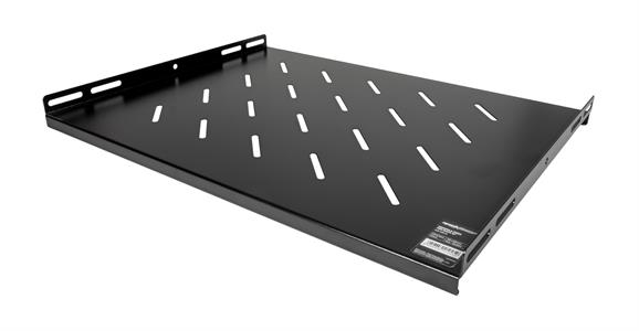 Mensola fissa per armadi rack 19, profondità 350mm, 1 unità, colore nero