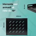 Mensola fissa per armadi rack 19, profondità 350mm, 1 unità, colore nero