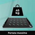 Mensola fissa per armadi rack 19, profondità 350mm, 1 unità, colore nero