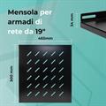 Mensola fissa per armadi rack 19, profondità 500mm, 1 unità, colore nero