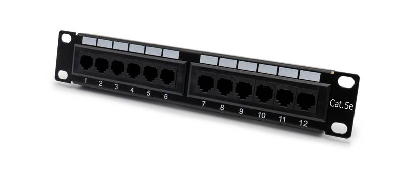 Patch panel cat5e U/UTP per armadi rack 10, colore nero