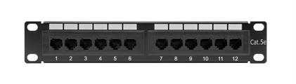 Patch panel cat5e U/UTP per armadi rack 10, colore nero