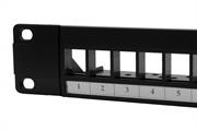 Patch panel modulare 24 porte per armadi rack da 19, colore nero, ingombro 1 unità