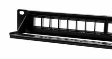Patch panel modulare 24 porte per armadi rack da 19, colore nero, ingombro 1 unità