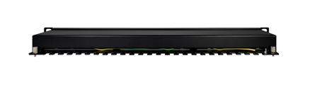 Patch panel STP Cat6 24 porte RJ45 per armadi rack da 19, colore nero