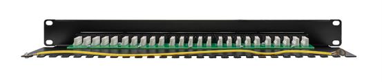 Patch panel telefonico Cat3 25 porte per armadi rack da 19, colore nero